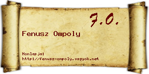 Fenusz Ompoly névjegykártya